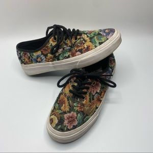 vans tapestry floral slip on